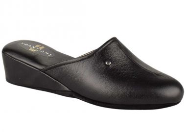 Παντόφλες γυναικείες | Δερμάτινες | Υφαντίδης | Μαύρο | 110407 - Υφαντίδης - 